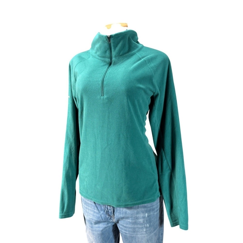 Columbia‎ Fleece Pullover Women XL Teal  Quarter Zip Lightweight Sweatshirt
